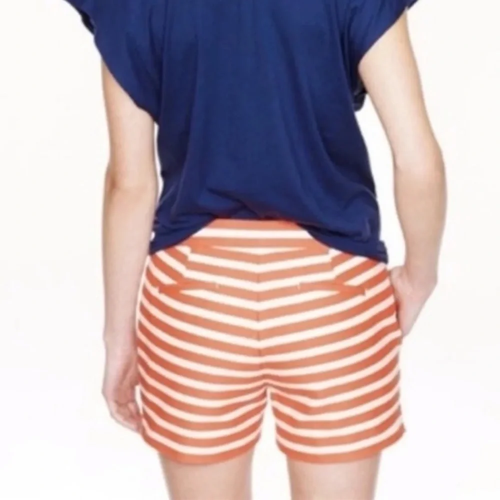 J. Crew Orange and White Stripe Women's Shorts